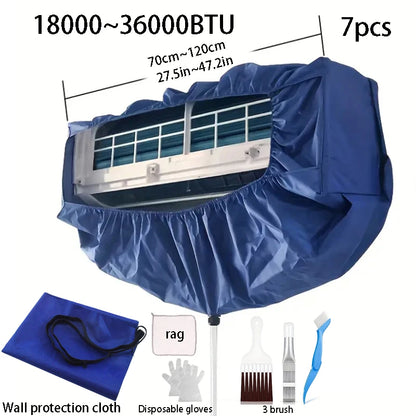 Summer Air Conditioning Cleaning Cover Suitable for  9000~36000BTU Hanging AC Thickened Dust Water Bag Support Plate Cleaner Set