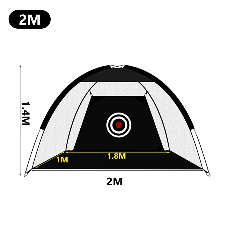3M Men Standing Bag Hitting Target Tent Driving Swing Tent Golf Hole No Magnetic Golf Ball Practice Training Hit Net Cage XA147A