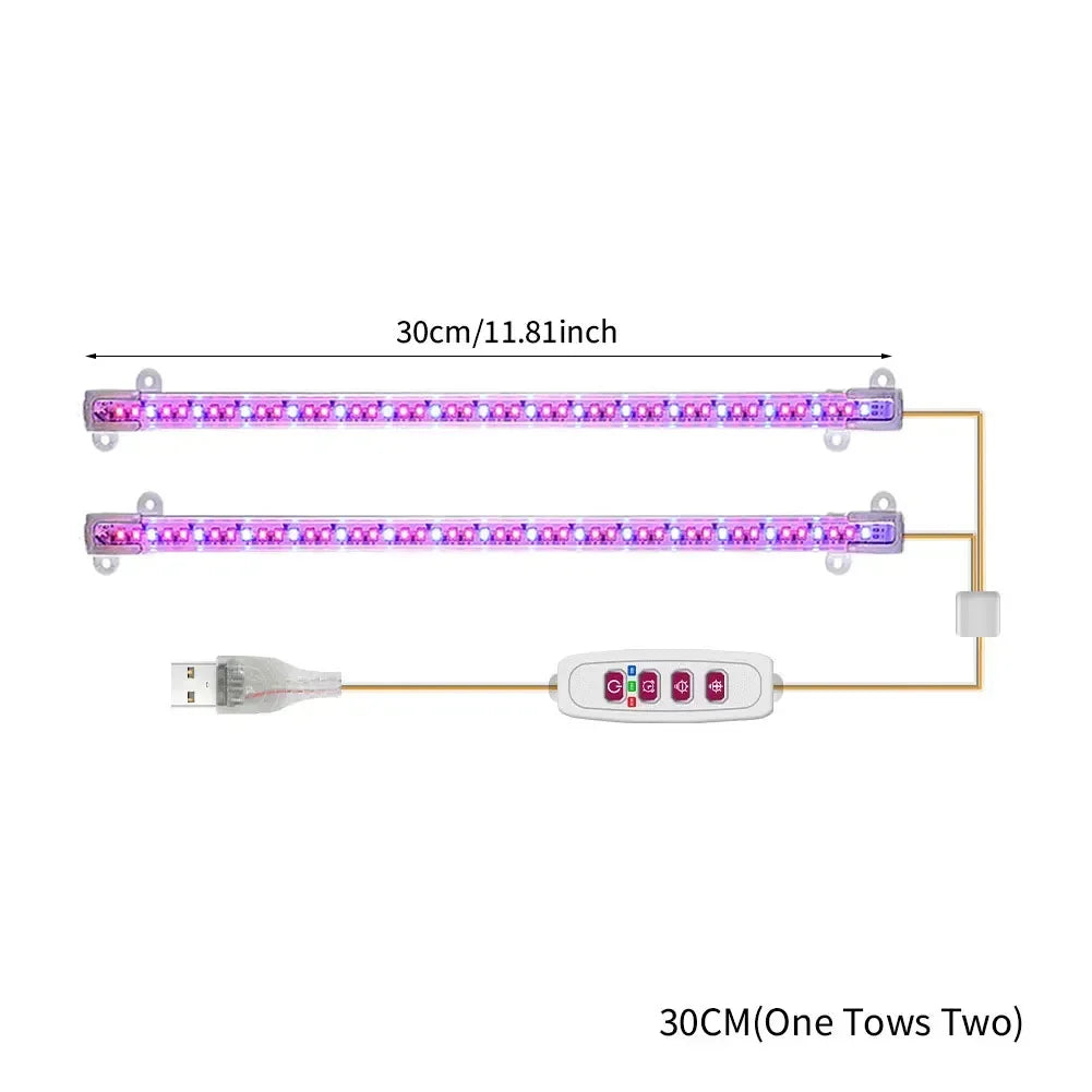 1/2/3/4 Red Blue LED Grow Light Strip Tube Indoor Plant USB Full Spectrum Phyto Lamp Dimmable Timer Seedlings Vegs Flower Lamp