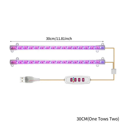 1/2/3/4 Red Blue LED Grow Light Strip Tube Indoor Plant USB Full Spectrum Phyto Lamp Dimmable Timer Seedlings Vegs Flower Lamp