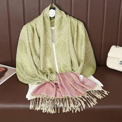 70x190CM Women Cotton Jacquard Scarf Big Shawl Fashion Elegant Lady Long Printing Decorate Scarves Sun Protection Bandana Hijab