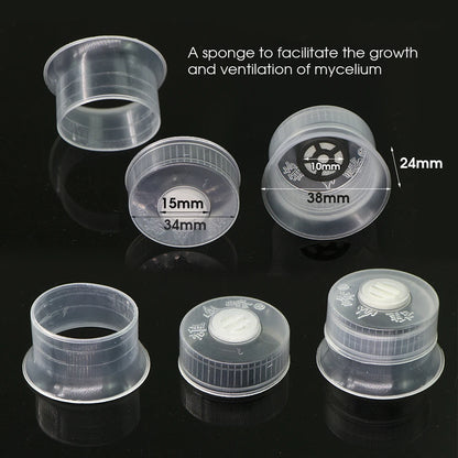 50/100PCS Mushroom Spawn Grow Bag with Sealing Cotton Filter Cap Heat-resistance Plastic Planter Bags Bamboo Fungus  Ganoderma