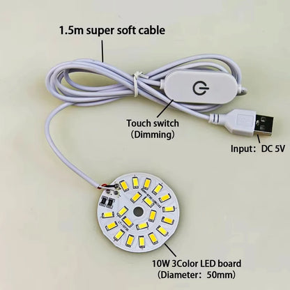 1.5M Line Length DC 5V USB LED Lights 3 Colors 3W 10W Desk Book Lamp With Touch Switch Dimmable Bedroom Reading USB Night Light