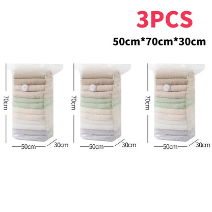 1-5pcs Thick Vacuum Compression Bag No Need Pump Cubic Large Plastic Vacuum Bags Quilt Clothes Storage Bags Travel Packing Bag