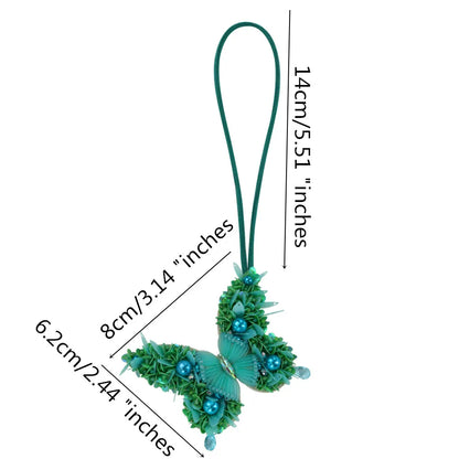 3D Handmade Rhinestone Beaded Coconut tree, butterfly hanging rope Patches Crystal Bag lanyard Patch beading Applique Patch