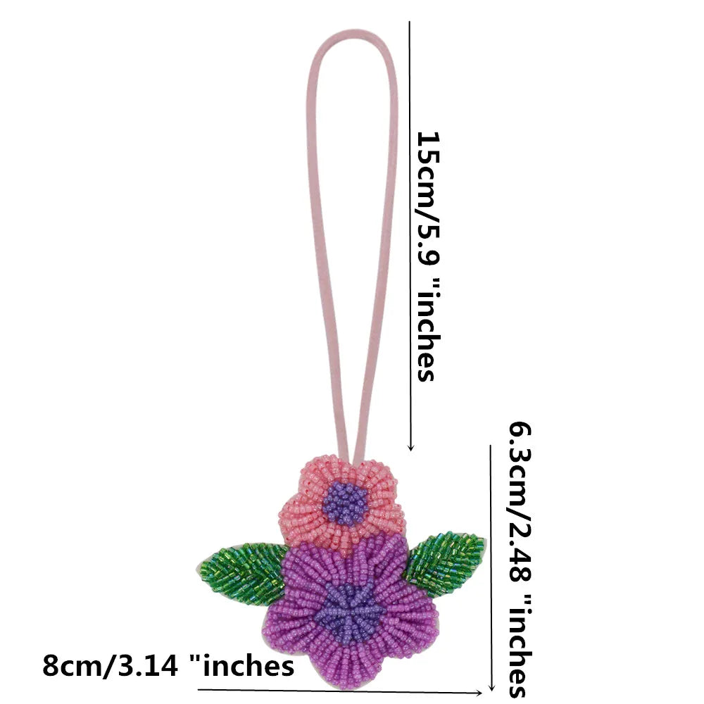3D Handmade Rhinestone Beaded Coconut tree, butterfly hanging rope Patches Crystal Bag lanyard Patch beading Applique Patch