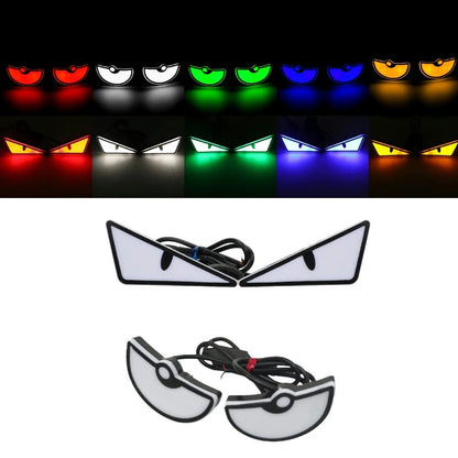 Universal Motorcycle LED Devil Eye Light Demon Eye Light Waterproof Headlight Mini Projector Lens Lamp Car Decoration Lamp