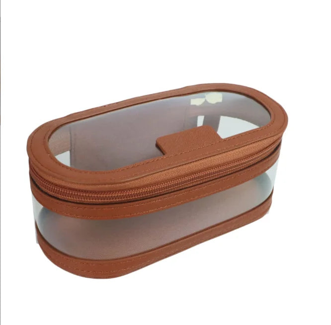 Travel portable multi functional fashionable makeup bag large capacity transparent cosmetic bag with small bag