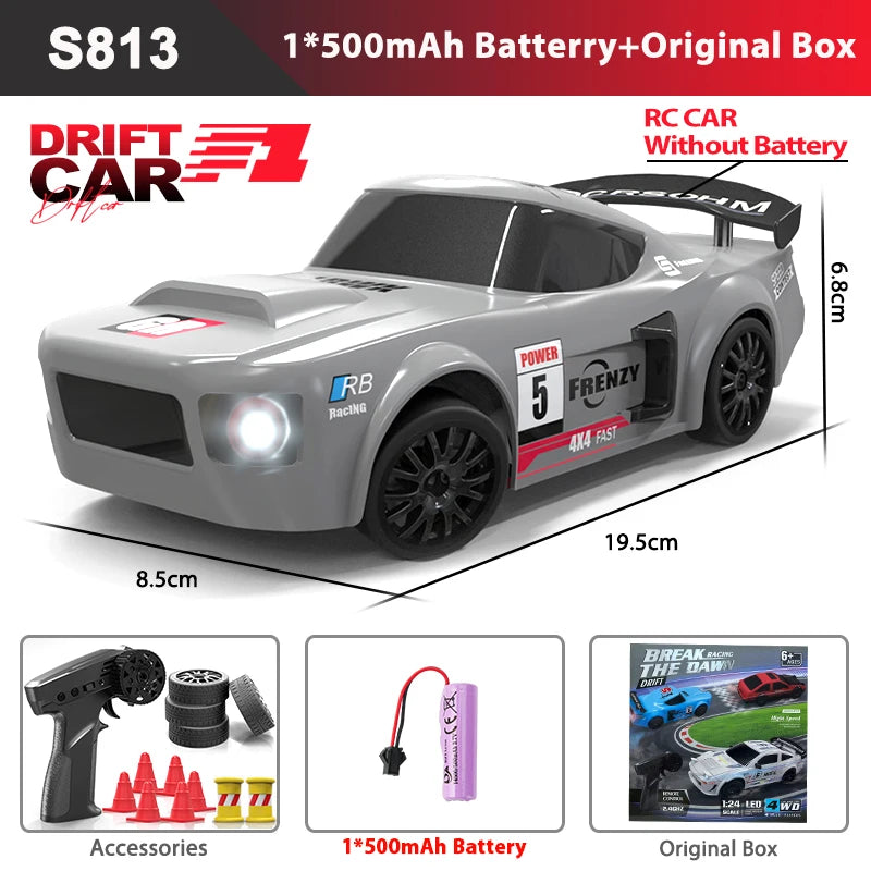 ZWN GTR Model AE86 RC CAR With LED Light 2.4G Radio Remote Control Drift Cars Professional 4WD Racing Toys for Children Gifts