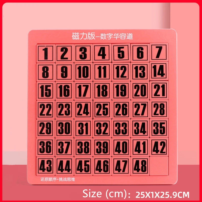 Intelligence Improvement Training Digital Huarong Road, Magnetic Children's Educational Magnetic Puzzle Thinking Training Toys