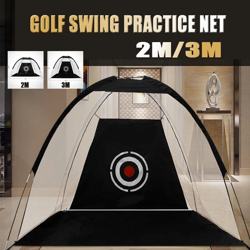 3M Men Standing Bag Hitting Target Tent Driving Swing Tent Golf Hole No Magnetic Golf Ball Practice Training Hit Net Cage XA147A