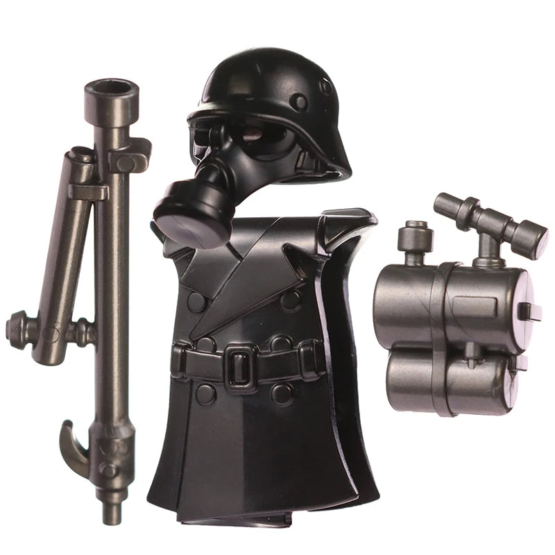 WW2 Military Accessories Wood Grain Guns Building Blocks Germany Soviet British Soldier Weapon Parts Rifle 98k Mini Bricks Toys