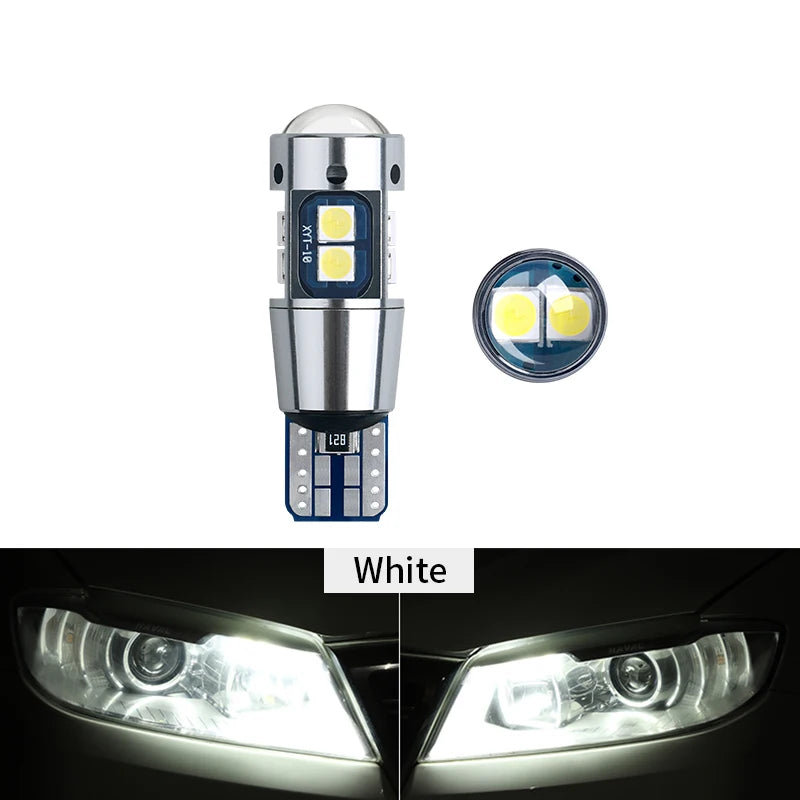 2PCS T10 W5W LED Bulb Super Bright 3030 10SMD Canbus Car Interior Light Instrument Map Dome Parking Light Auto Signal Lamp 6000K