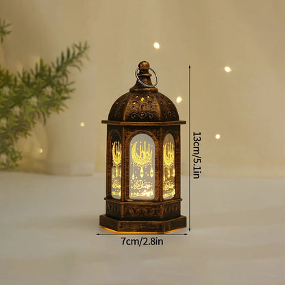Ramadan Lamp 2025 Eid Mubarak Night Light Easter Muslim Desktop Ornament Hanging Lantern Creative Home Decor Party Supplies