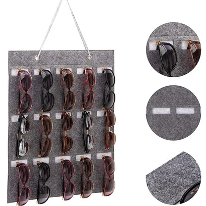 1PC Dressing room wall hanging bag Multifunctional sunglasses display box Sunglasses storage bag Glasses organizer bag foldable