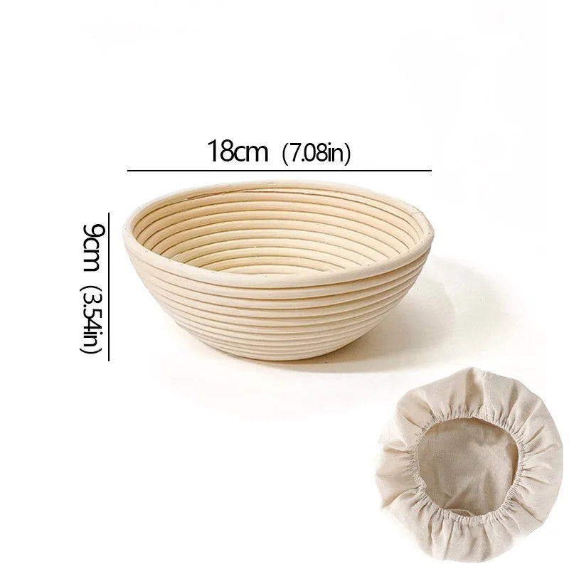 Oval/Round Bread Rattan Fermentation Basket Handmade Rattan Wicker Baking Bowl Kitchen Tool for Home Bakers Bread Baking Tools