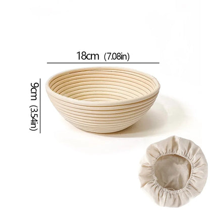 Oval/Round Bread Rattan Fermentation Basket Handmade Rattan Wicker Baking Bowl Kitchen Tool for Home Bakers Bread Baking Tools