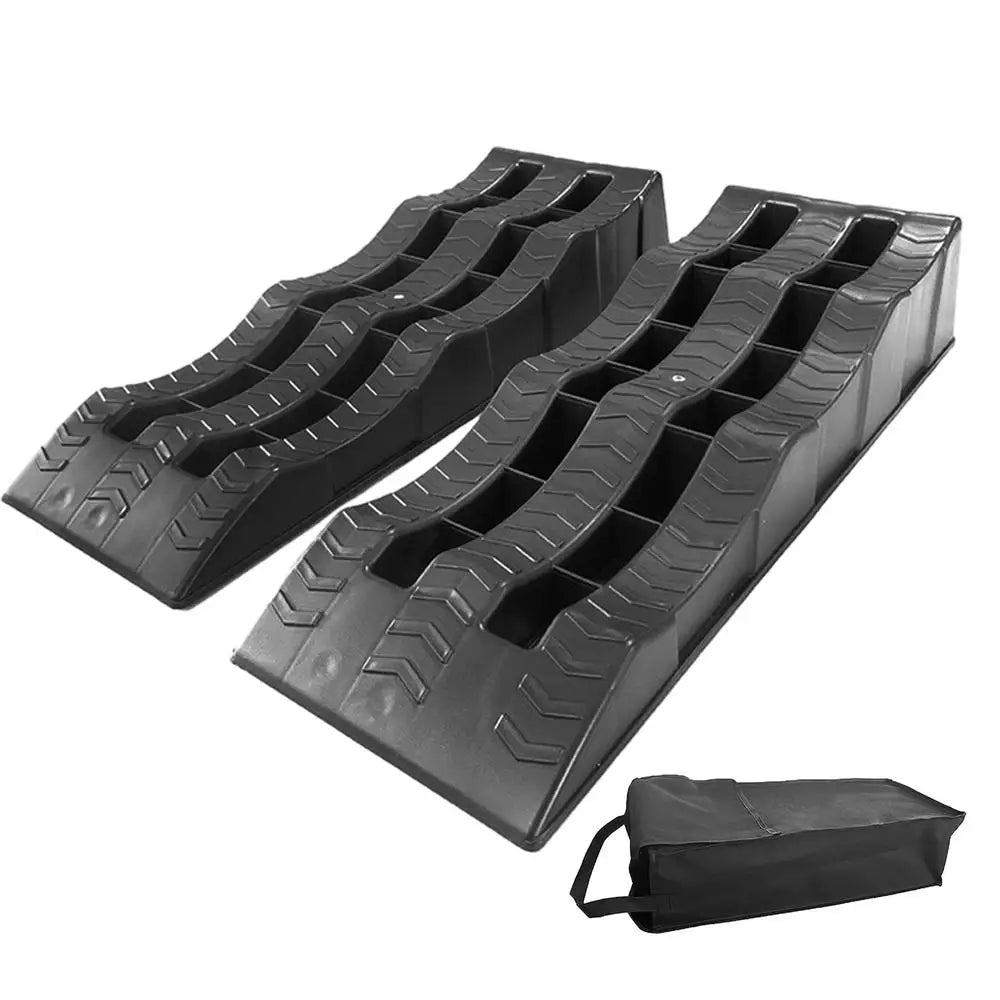 2Pcs RV Leveling Ramps Wheel Chocks Car Tire Anti-Skid Pad For Stabilizing Camper Or Trailer Leveler With Oxford Bag