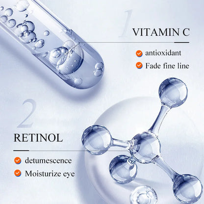 SADOER Vitamin C Retinol Eye Cream Anti Dark Circles Remove Eye Bags Moisturizing Firming Beauty Day Night Beauty Eyes Skin Care