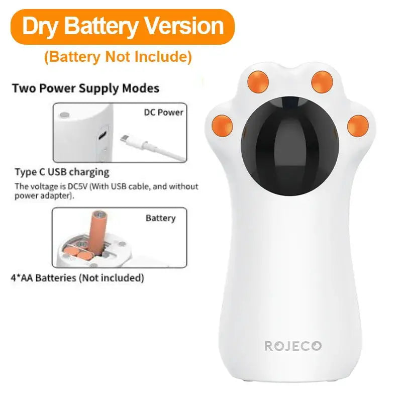 ROJECO Automatic Cat Laser Toys Smart Interactive Teasing Pets LED Laser Indoor Toy Handheld Cat Toy Accessories for Dogs Kitten