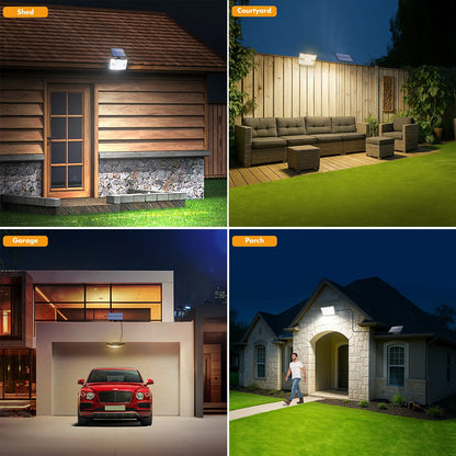 Solar Lamp Outdoor Solar Light IP65 Waterproof 1500mAh Remote Control Adjustable Angle 5 Meter Delay Wire for Gate Wall House