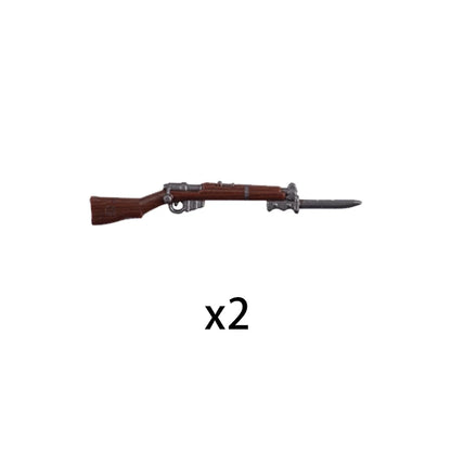 WW2 Military Accessories Wood Grain Guns Building Blocks Germany Soviet British Soldier Weapon Parts Rifle 98k Mini Bricks Toys