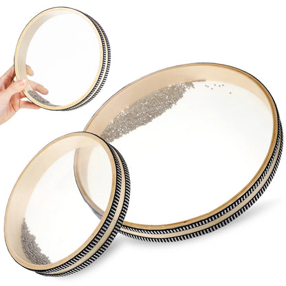 2 Pcs Ocean Drums Wave Sound Healing Instruments Round Tambourines Musical Toys Kids Adults Drum Set Percussion Premium Material