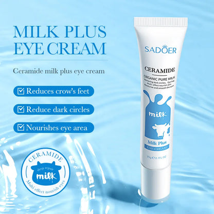SADOER Milk Nourishing Eye Cream Anti Dark Circles Removal Eye Bags Moisturizing Firming Beauty Skin Care Products for Eyes