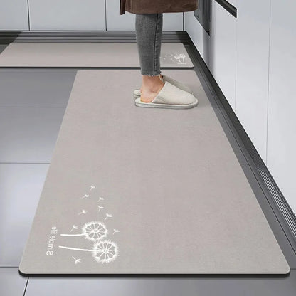 VIKAM Simple Kitchen Floor Mat, Home Water-Absorbing And Oil-Absorbing Anti-Slip Foot Mat Diatomite Carpet Home Decoration