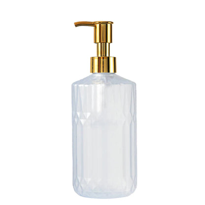 Soap Dispenser Rhombus Lotion Bottle Bathroom and Kitchen Sink Dish Soap Hands Soap Shampoo Container with Silicone Tray Tags