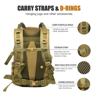 30L Hiking Tactical Backpack 900D Oxford Outdoor Waterproof Bags Molle Camping Rucksack Hiking Bag Climbing Bags Hunting Bag