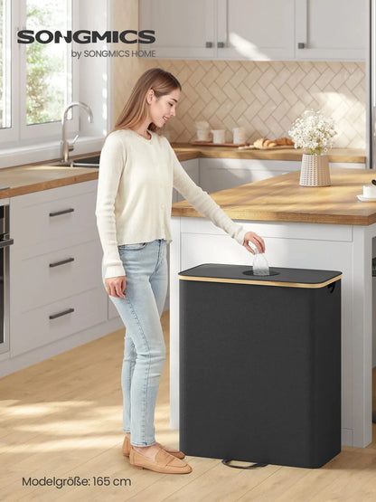 SONGMICS Deposit Bottle Collection container bottles Collector Empty Recycled container with Hole Lid Inner Bag with Handles kitchen