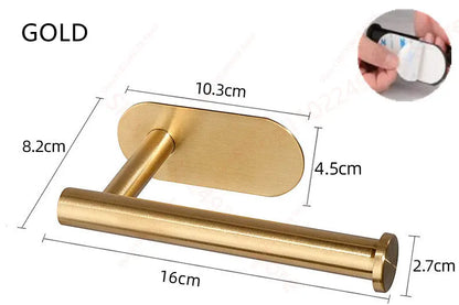 Self adhesive toilet roll paper holder No Drill Towel Rack Stainless Steel wall Mount stand organizer Kitchen Bath Accessories