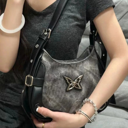 Butterfly Pu Leather Shoulder Bag American Retro Handbag Armpit Bag Storage Bag Tote Women's Bags Purse Tote Bags Purse