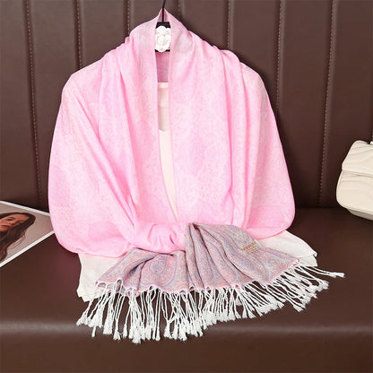70x190CM Women Cotton Jacquard Scarf Big Shawl Fashion Elegant Lady Long Printing Decorate Scarves Sun Protection Bandana Hijab