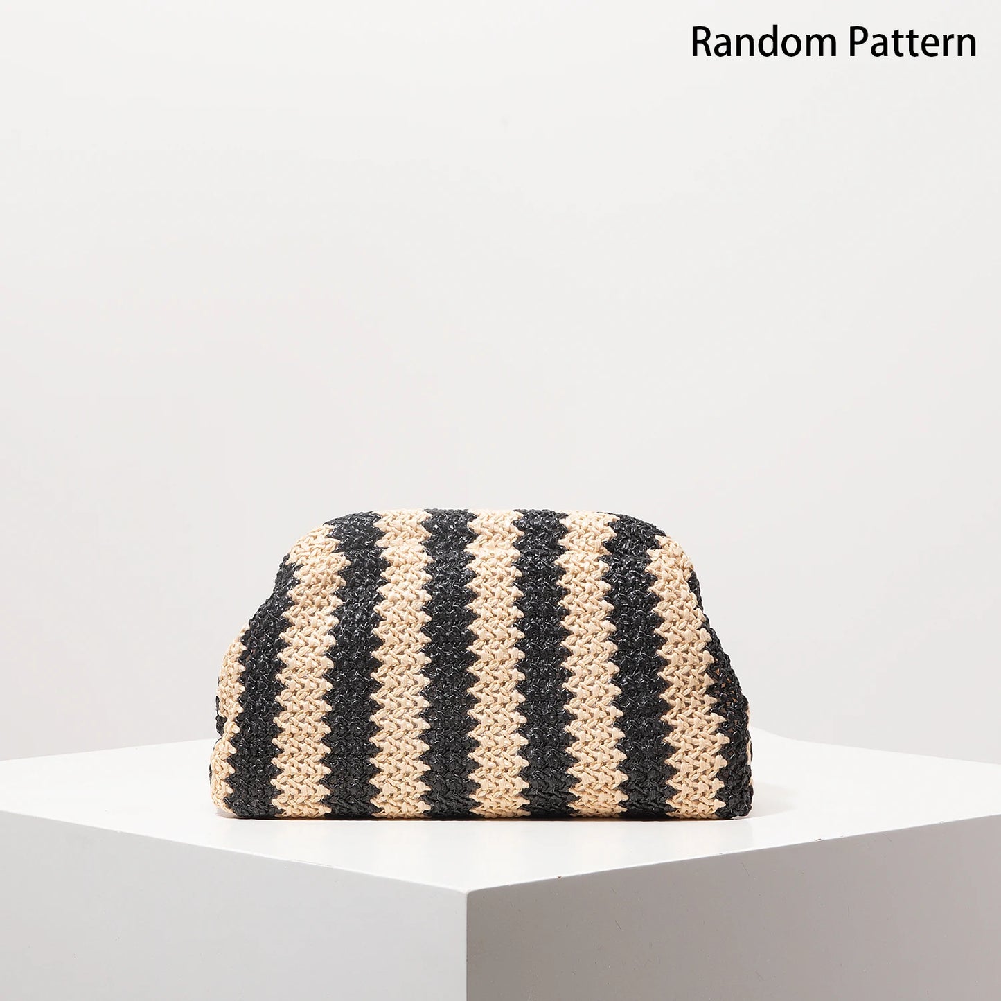 Striped Contrasting Color  Knitted Ladies Clutch Bag，Boho Beach Bags For Women，Travel Must Haves，Vacation Outfits Women，Prom Bag