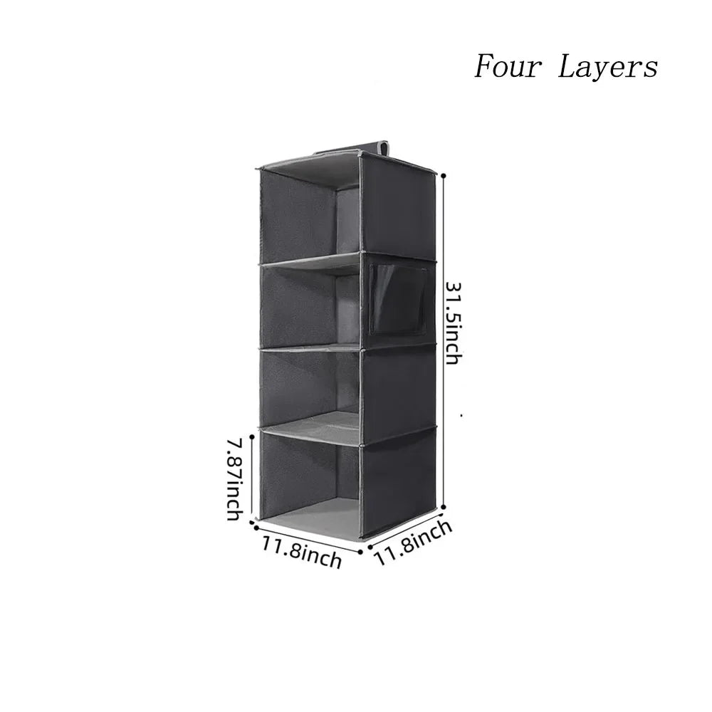 3/4/5/6 Layers Hanging Luggage Organizer Bag Large Capacity Foldable Clothes Storage Bag Portable Breathable Wardrobe Garment