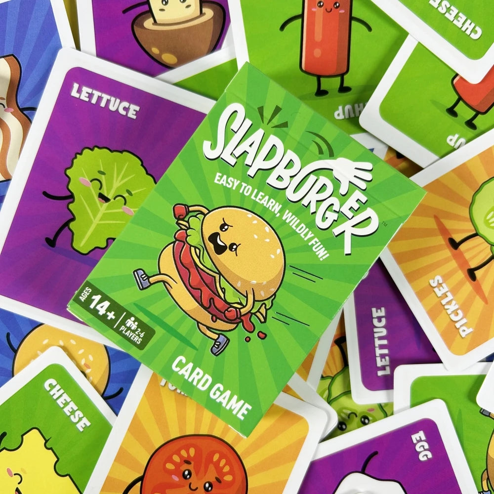 Slapburger Card Game Fun Family Games for Game Night Playing Card Games Families Party Gifts 2-6 Players