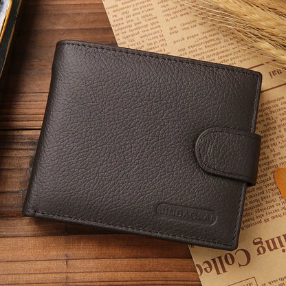 Bag Leather Men Wallets Cow Leather Solid Retro Style Zipper Purse Man Card Horders Multifunctional Money Clip Male Wallet