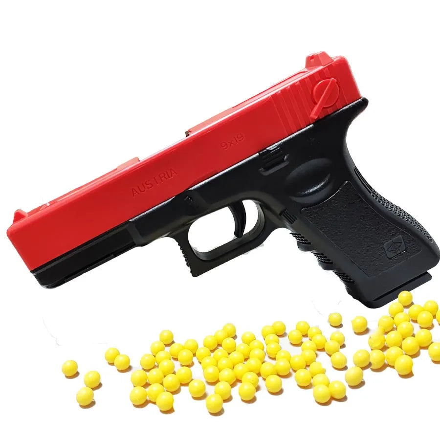 Soft Bullet G17 Toy Gun Manual Pistol With Laser Blaster Foam Ball Airsoft Launcher CS Shooting Games Weapons for Kids Boys Gift