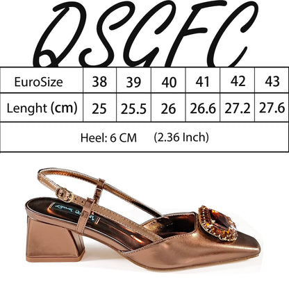 Queena Yan Italian Rhinestone-Studded Pointed-Toe High Heel Shoes or with Matching Bag Set – Stylish & Comfortable Women's shoe