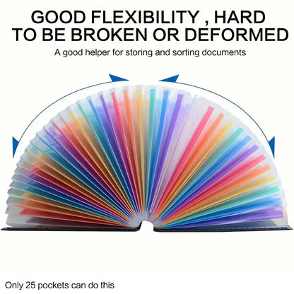 STONEGO Accordion Bag 13/25 Grid Three-side Sealed Flap Folder, Office Document Storage Bag, Durable and Waterproof Design