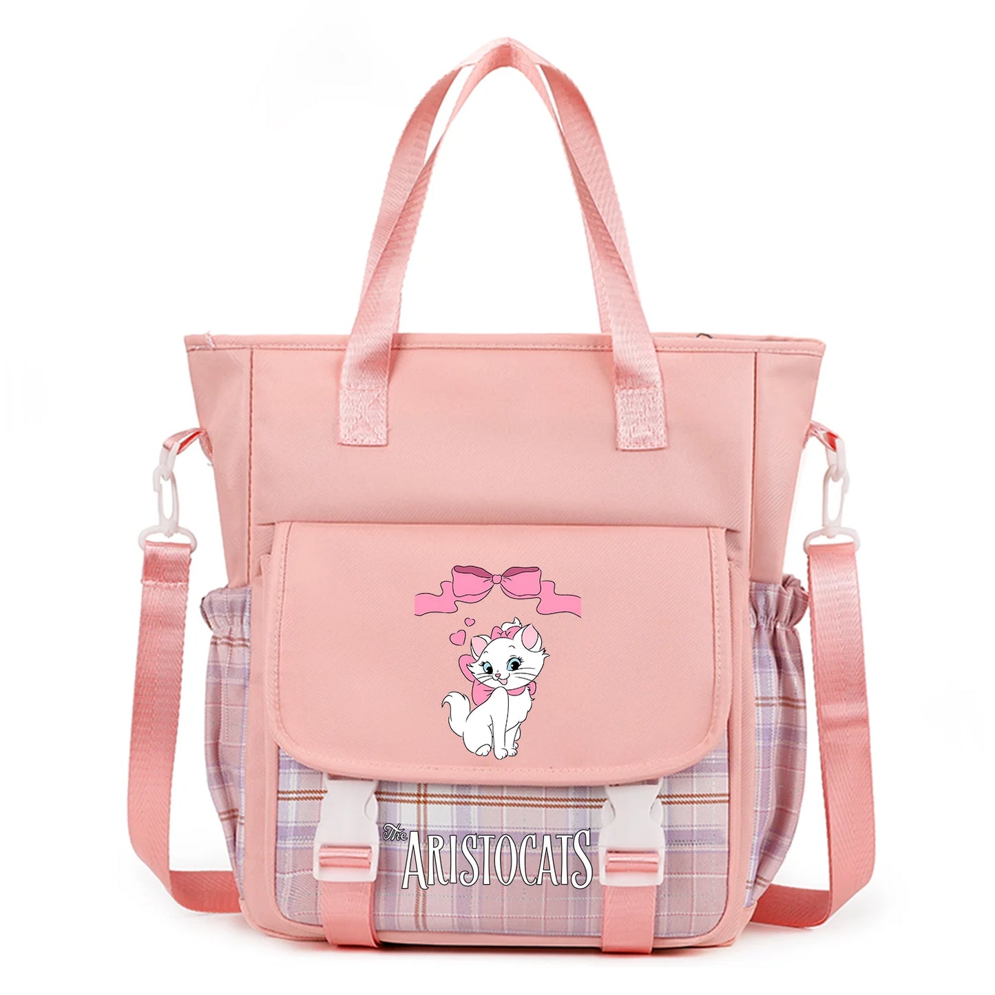 The Aristocats Marie Cat Handbag Shoulder Bag Messenger Bag Carrying Bag for Teenager Girls Boys Schoolbag Travel Shoulder Bag