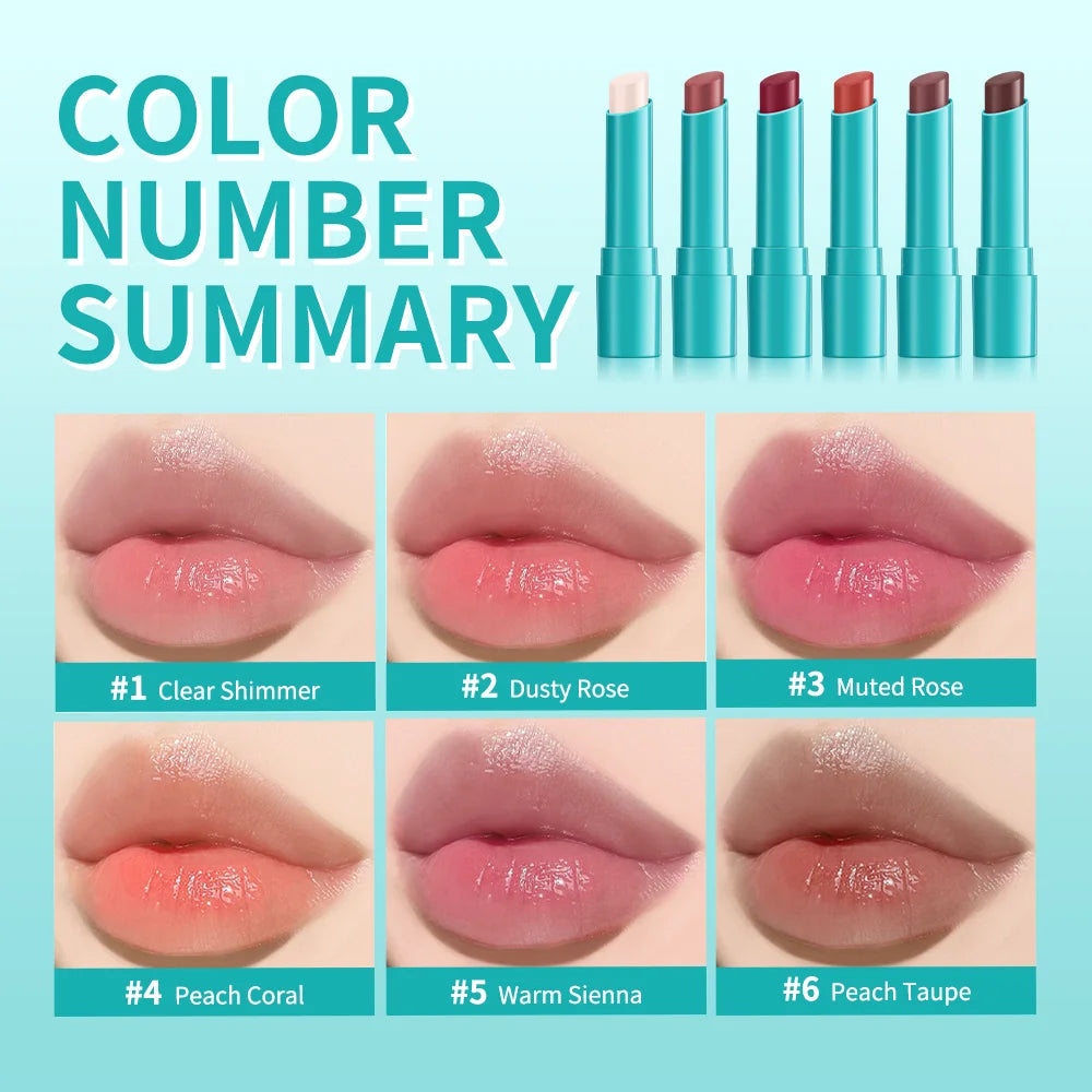 Solid Lip Tint Cute Hydrating Mirror Red Brown Jelly Lipstick Clear Moisturizing Lips Tint Nature Nude Korea Lip Makeup Cosmetic
