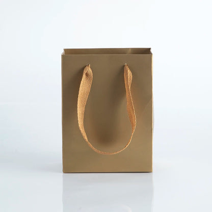 10Pack Bulk Blue White Gift Paper Bags with Ribbon Rope Kraft Handle Shopping Paper Bag 14x7x15cm Fast Food Take Away Packaging