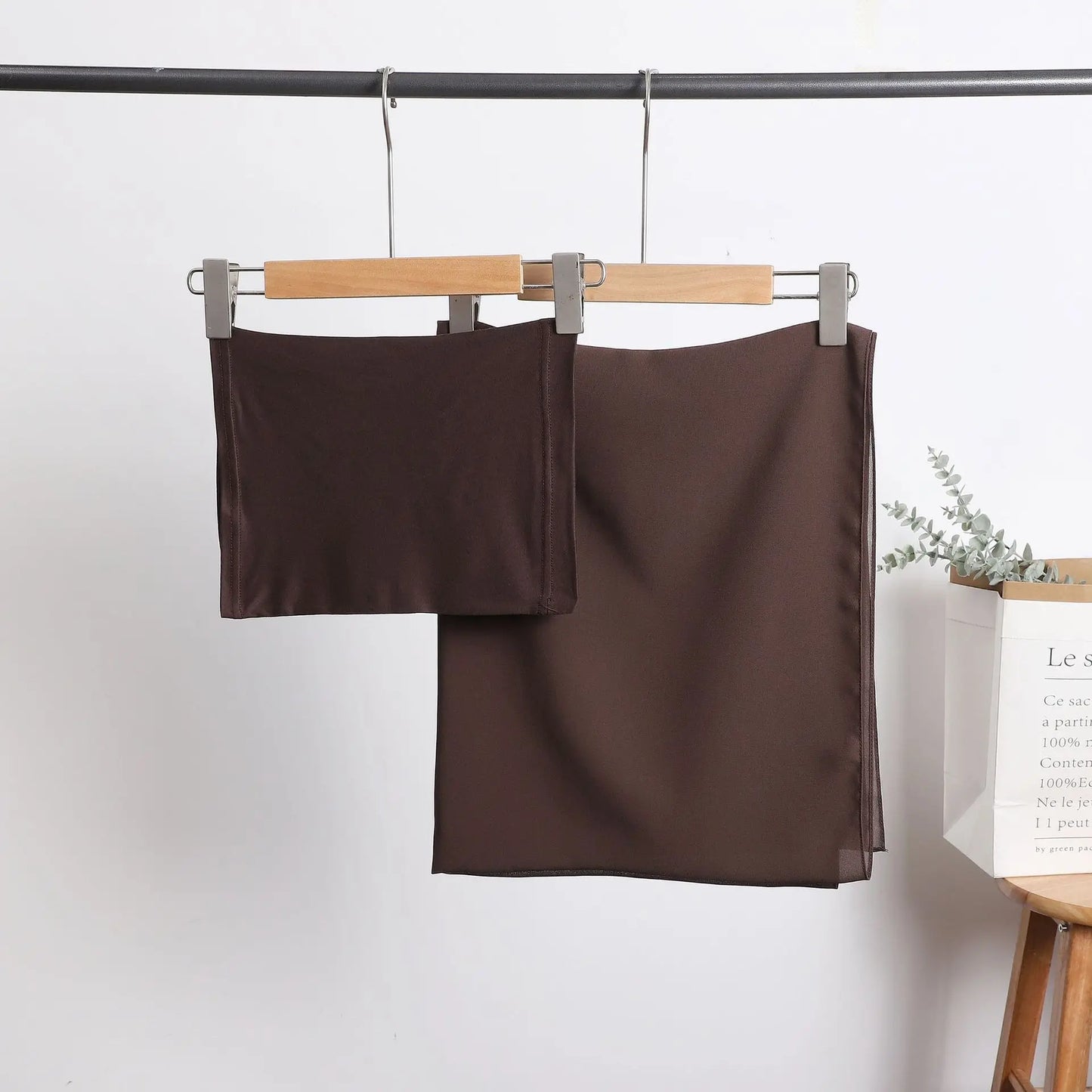 2 Piece Set Chiffon Hijab Matching Undercap Chiffon Scarf with Matching Underscarf Shawls Scarves Head Scarf Headwraps for Women