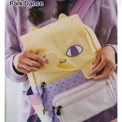 Yellow Kitten Lightweight Schoolbag Cartoon Backpack Cute Portable Stain-Resistant Bag Women's Ins Fashion Trendy Backpack