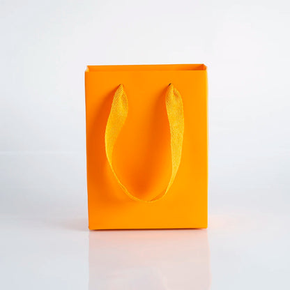 10Pack Bulk Blue White Gift Paper Bags with Ribbon Rope Kraft Handle Shopping Paper Bag 14x7x15cm Fast Food Take Away Packaging