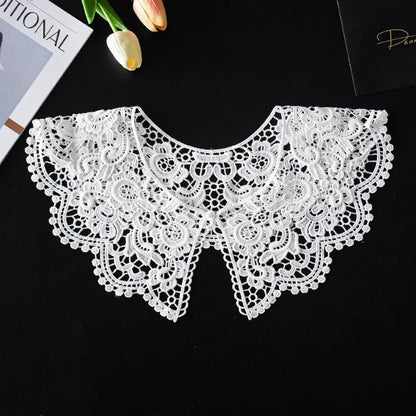 Summer Knitted Hollow Thin Lace Fake Collar Shawl Pullover Short Suspender Skirt False Collar Detachable Collars Sun Protection