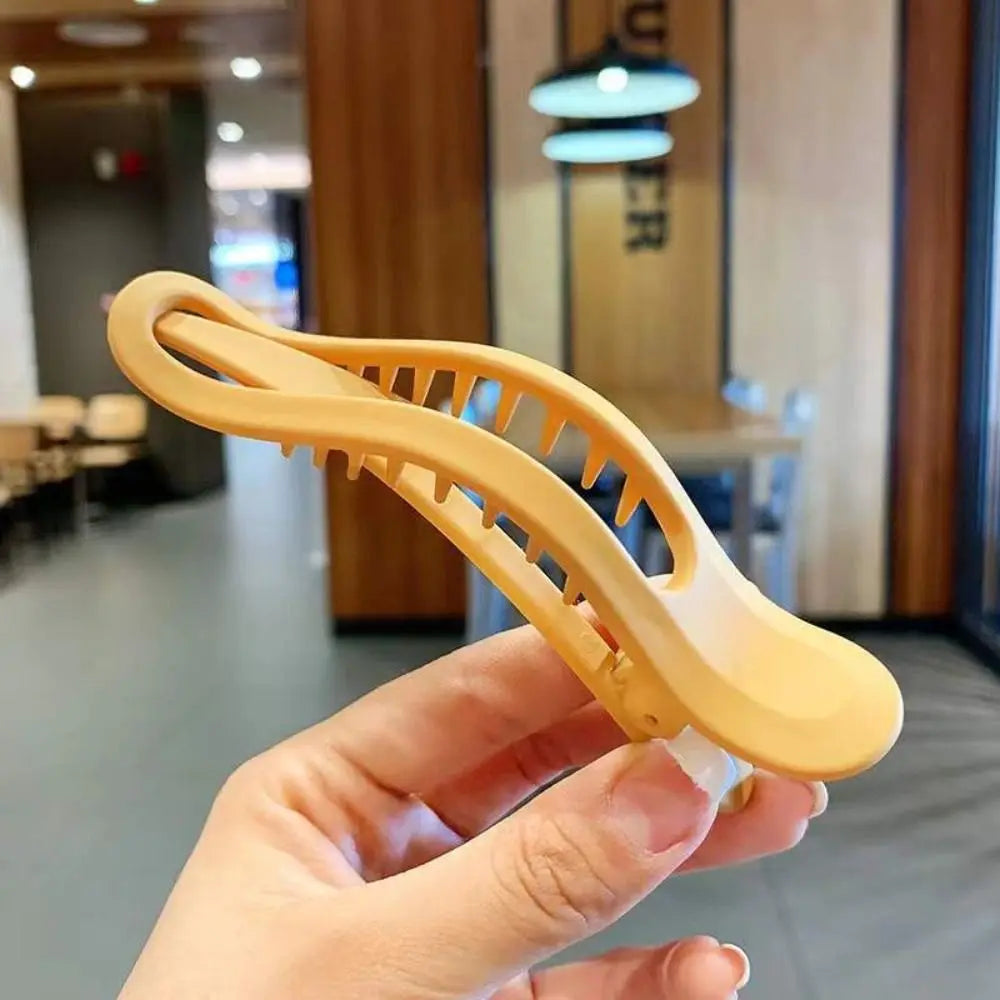 Simple Large Matte Women Candy Color Girls Face Wash Hairpin Duckbill Clip Plastic Hair Claw